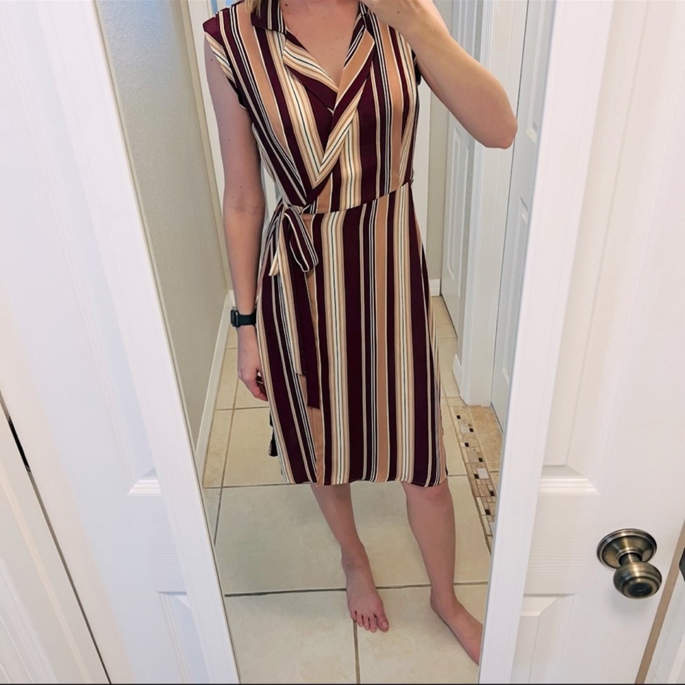 Striped wrap dress